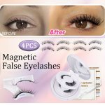 3D Magnetic Eyelash Set - 4 Pairs Of Reusable Natural-looking Lightweight Lashes With Clips - Suitable For Any Occasion No Glue