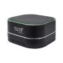 Manhattan Sound Science Metallic LED Bluetooth Speaker - Bluetooth 5.0 Microphone Integrated Controls Fm Radio Microsd Card Slot Black