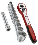 Teng Tools 12PC 1 2INCH Drive Socket Set In Carry Case