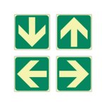 Sabs General Direction Green Arrow Photoluminescent Sign E21