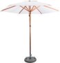 Tokai Patio 2.6M Wooden Classic Line Umbrella White Hexagonal