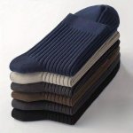 Men's Cotton Dress Socks 5-PACK - Knitted Mid-calf Length Solid Color Socks For Business And Casual Wear 100% Cotton Hand Wash O