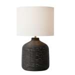 Luna Black Rattan Modern Lamp