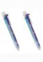 2 Pack 6 -in- 1 Multi Coloured Retractable Ball Point Pens