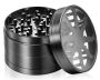 Black 4-LAYER Herb Grinder Zinc Alloy Spice & Tobacco Grinder
