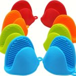 2PCS Silicone MINI Oven Mitts Textured Design Heat Insulation Hand Clip Anti-scalding Microwave Gloves Non-slip Oven High Temper