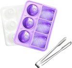 2-IN-1 Ice Cube Tray With Round Sphere Ice Ball Maker And Square Ice Tray Silicone Ice Ball Tray