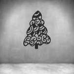 Christmas Tree Wall Art D26 - 800MM Black