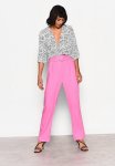 Petite High Waisted Belted Crop Trouser - Pink