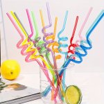 6PCS Reusable Spiral Straws - Colorful Durable For Cold & Hot Drinks - Ideal For Parties Bars Anniversaries