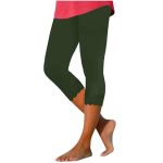 Breaise Capri Leggings For Women Scalloped Hem Slim Fitted Workout Pants Stretchy Seamless Compression Capri Pants