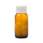 50ML Amber Glass Generic Bottle With Tamper Proof Cap - White 28 410