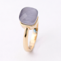 Aster Gold Stack Grey Crystal Ring - 8 / Mink Grey