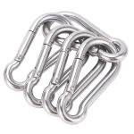 Heavy Duty Carabiner Clip 60MM Stainless Steel Spring Hook For Camping
