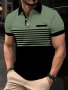 Men's Plus Size Color Block Striped Pattern Golf Shirt Casual Vacation Business Style