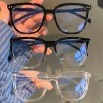 2 3PCS Square Frame Clear Lens Glasses Retro Fashion Decorative Glasses Minimalist Spectacles For Women Men