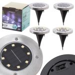 Zs - 4PCS Solar Powered 8 LED Ground Light For Borders Driveway Pathways