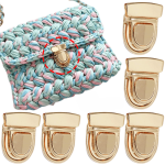 5PCS Lock Clasp Catch Purse Thumb Lock Purse Buckle Fasteners Wallet Buckle Purse Metal Clasp Locks For Diy Making Craft Bag Pur
