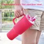 Polycarbonate Tumbler With Handle Large Capacity Water-resistant Plastic Travel Mug For Car And Office Use - White