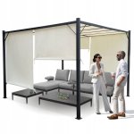 Fine Living Nobleshade Pergola With Sliding Roof Curtain -3X3M - Beige -