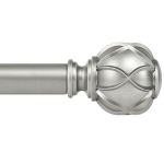 Kamanina Silver Curtain Rods For Windows 72 To 144 Inches 6-12FT Long Heavy Duty Curtain Rods 7 8 Inch Adjustable Drapery Rods W