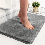 Ultra-soft Plush Bathroom Mat - Quick-dry Non-slip Memory Foam Rug With Pvc Backing For Comfortable Shower & Toilet Use