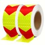 1PC Reflective Self-adhesive Tape Shop Reflective Safety Tape Warning Tape - Increased Visibility Reflective Strip Reflective Arrow Two-color Guide Mark Warning Strip