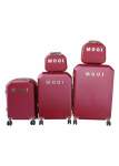 Smte Red 5-PIECE Abs Luggage Set Durable Stylish And Secure Travel Solution With Keychain