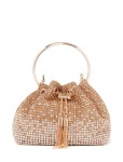 Skylah Sparkle Metal Handle Bag - 0 Gold crystal