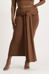 Savannah Wrap Tie Detail Skirt - Pinecone - M