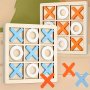 Standard Edition Wooden Tic Tac Toe Game Set For Kids - Engaging Brain Teaser & Puzzle Game For Ages 3-6 - Ideal For Outdoor