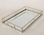 Silver Bamboo Look Mirrored Tray – 9X70X40CM