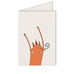 Fox Celebrating Greeting Card Growing Paper
