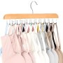 20-HOOK Multi-purpose Solid Wood Hanger For Belts Ties Scarves And Accessories Space-saving Wardrobe Organizer Polished Finish