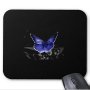 Blue Butterfly Black Mouse Pad