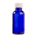 30ML Blue Glass Aromatherapy Bottle With Screw Cap - White 18 410