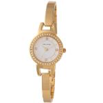Ladies Gold Bangle White Dial Watch