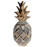 Decorative Pineapple Silver & Gold 13X33CM
