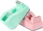 Macaron Color Small Desk Dispenser 2PCS Set With Portable Tape Cutter