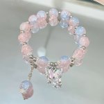 1PC Charm Butterfly Glass Bead Bracelet Men Women Sweet Couple Friend Colored Bead Bracelet