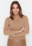 Turtleneck Knit Sweater - Camel