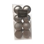 CAN310270 Bauble Set Dark Grey 8CM Set Of 16