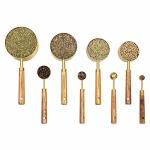Muchtolove Measuring Cups And Spoons Set Of 8 Golden Stainless Steel Measuring Cup With Wooden Handle Kitchen food liquid baking