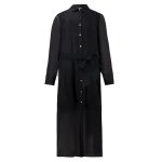 Organza Shirt Dress -black