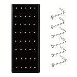 40PCS Stainless Steel L Shape Nose Stud Piercing Jewelry For Women Men Can Be Anniversary Gift