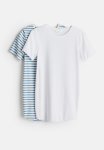 Mama 2-PACK Ribbed Cotton Tops - White & Blue Striped