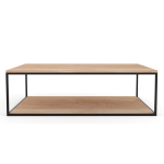 Jude Steel Coffee Table With Shelf - Pine In Chestnut Finish