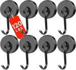 Diymag Black Magnetic Hooks 120LBS Strong Magnetics Heavy Duty 2026 Cruise Ship Essentials Magnets With Metal Hook For Hanging R