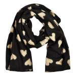 Multi Heart Print Scarf - Black Free