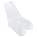 Seamless Crew Non-cushion Socks - White - Large